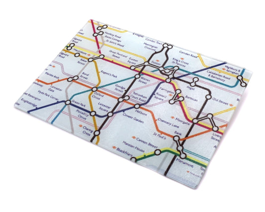 London Tube Map Glass Chopping Board