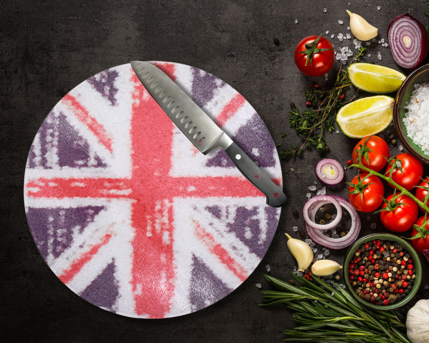 Union Jack Glass Chopping Board