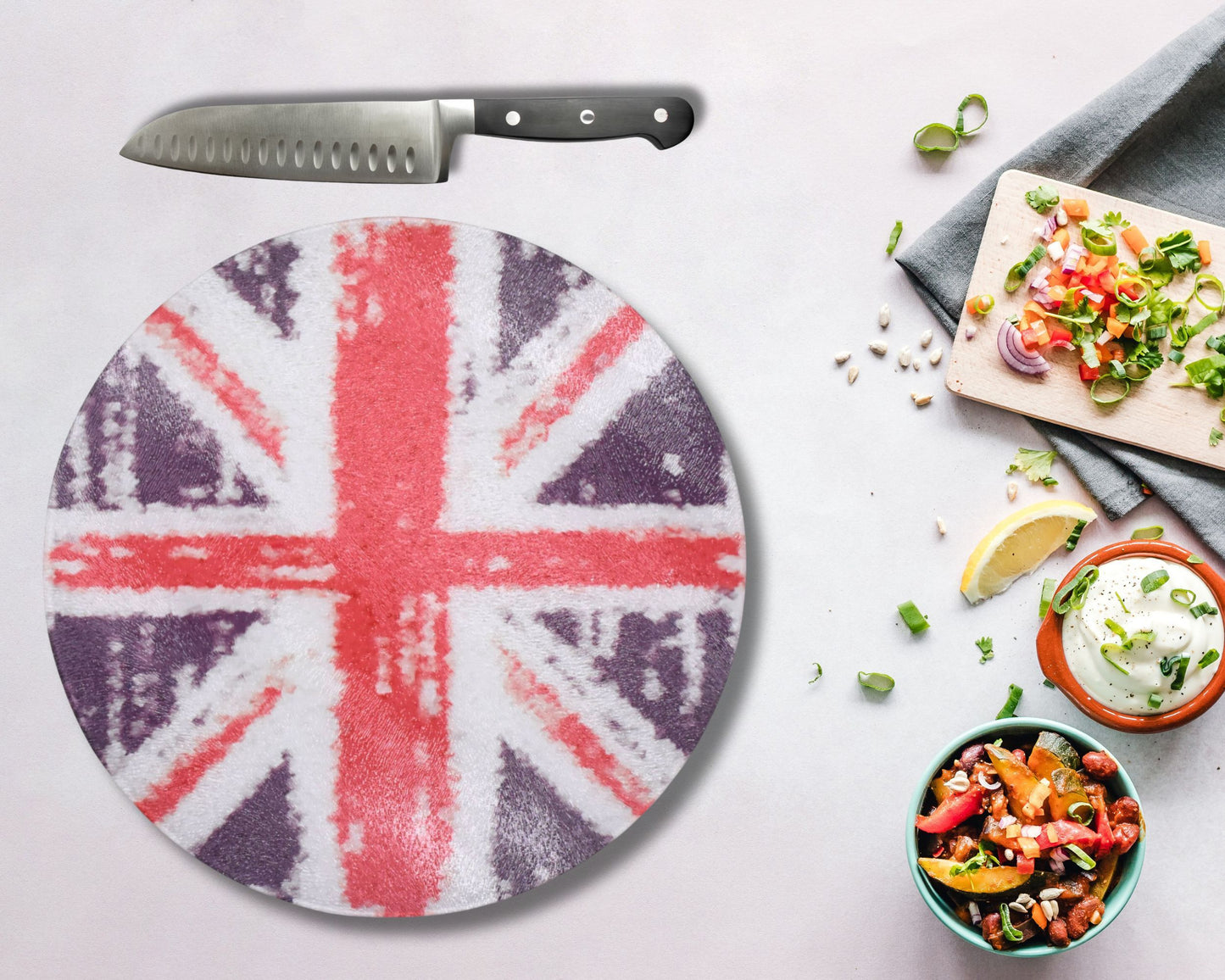 Union Jack Glass Chopping Board
