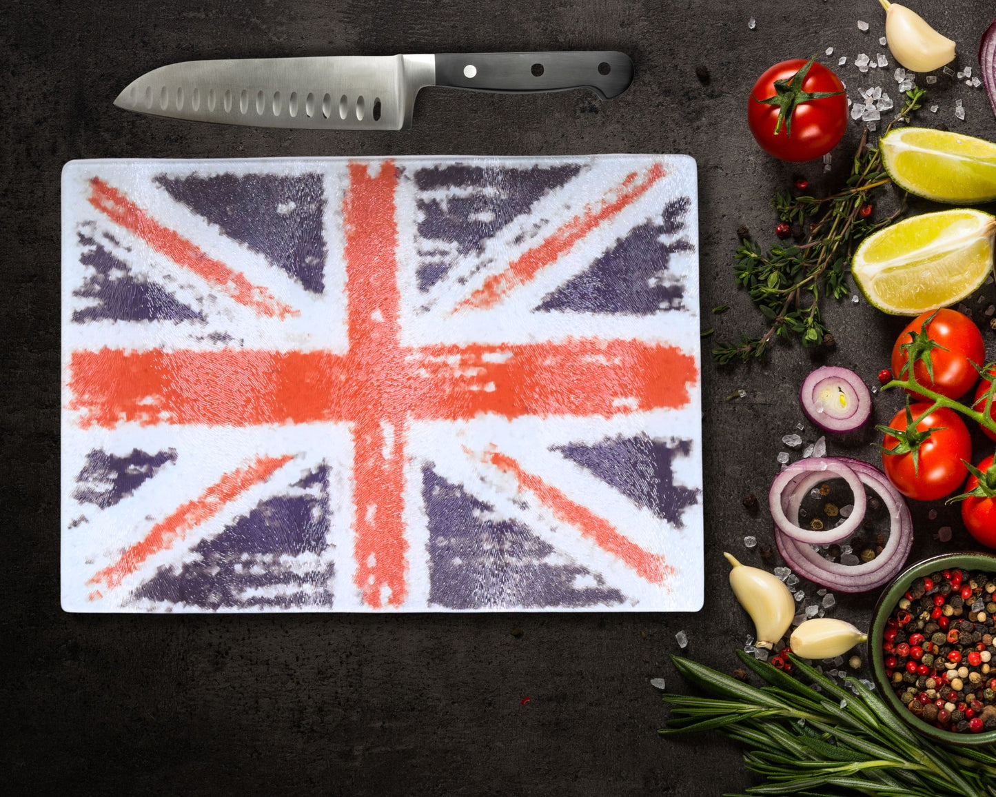 Union Jack Glass Chopping Board