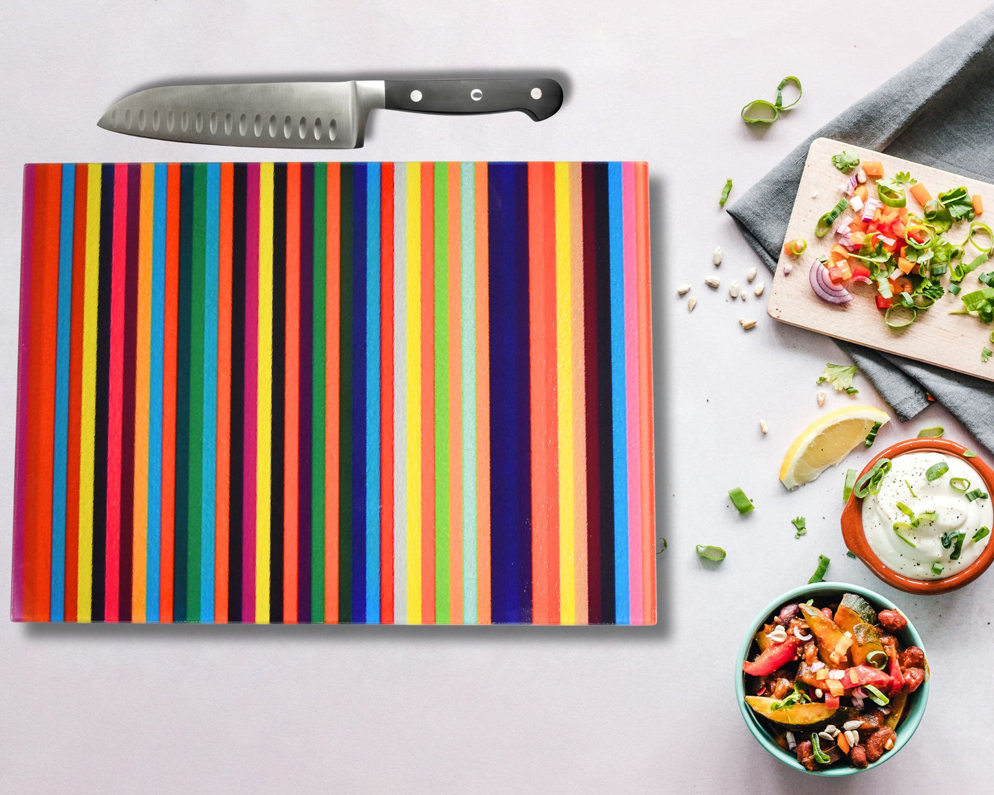 Stripes Glass Chopping Board