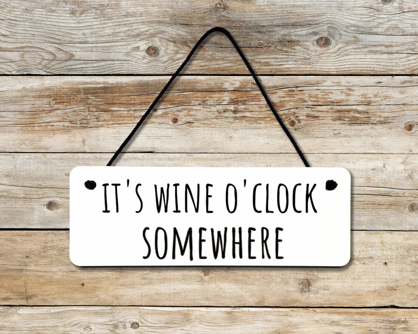 Wine O'Clock Novelty Hanging Wall Sign
