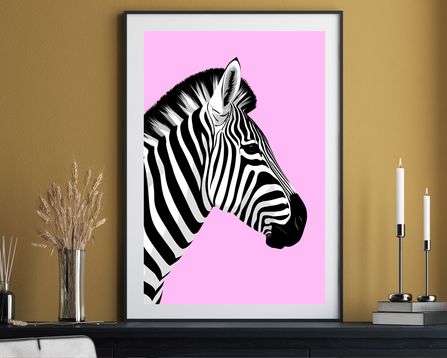 'Zebra' - Art Print - Unframed.