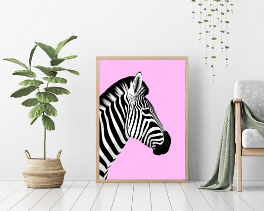 'Zebra' - Art Print - Unframed.